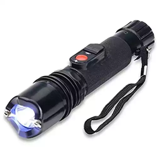 POLICE Stun Gun 305 - 59 Billion Rechargeable With Tactical LED Flashlight, Black
