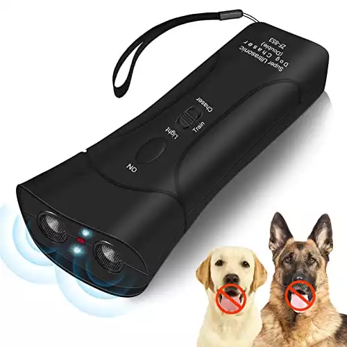 AUBNICO Anti Barking Device, Ultrasonic Dog Bark Deterrent with LED Lights, Dual Sensor